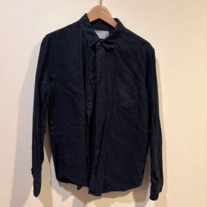 Everlane Men's Black Linen Button-Up Shirt